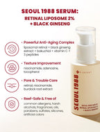 K-SECRET – SEOUL 1988 Serum: Retinal Liposome 2% + Black Ginseng, 30ml