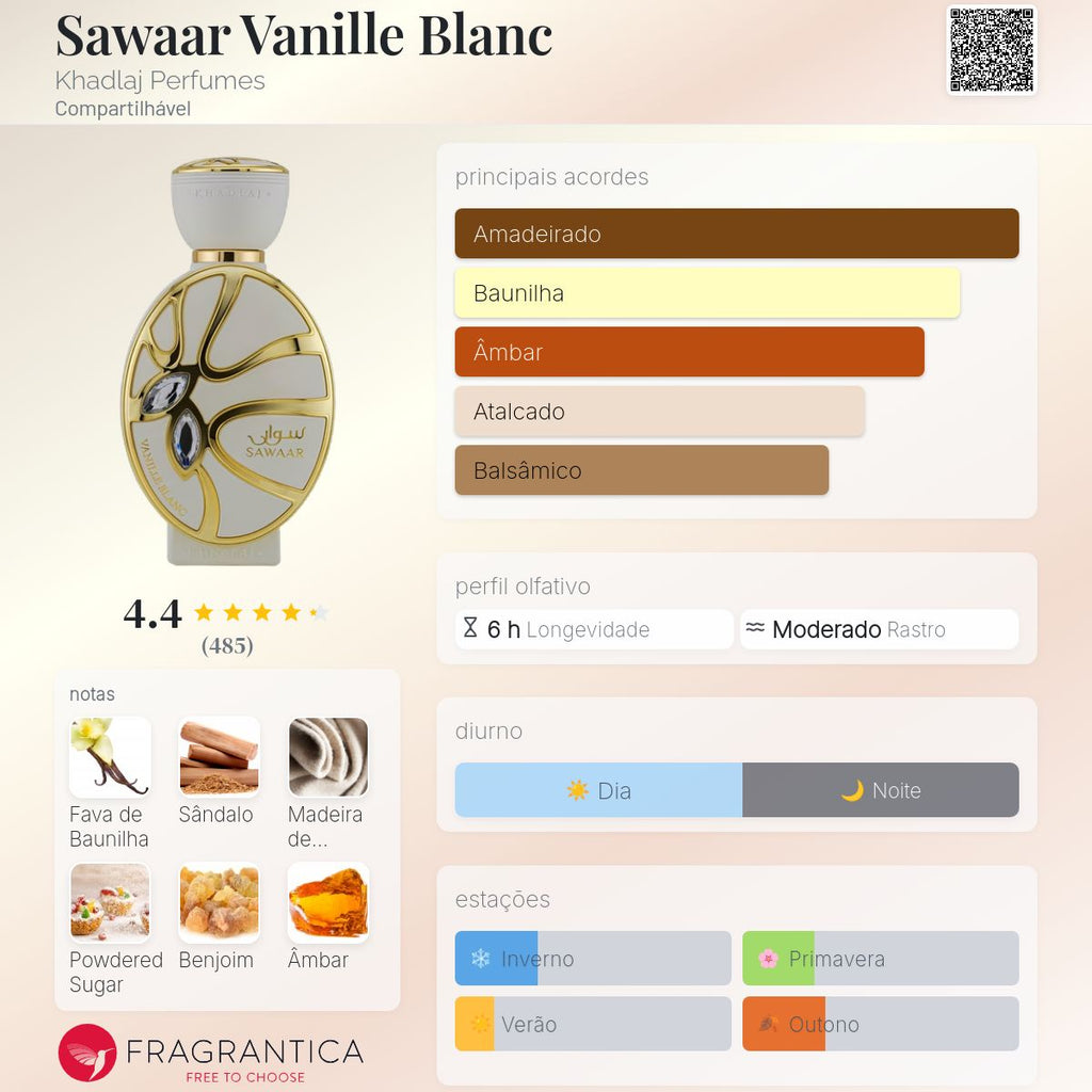Khadlaj Sawaar Vanille Blanc Extrait 100ml